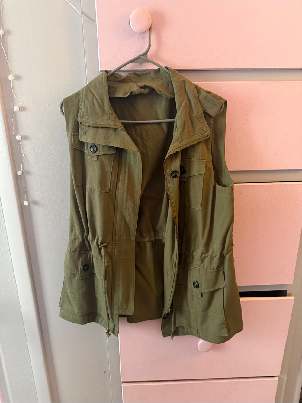 Olive Utility Vest Jacket - Women